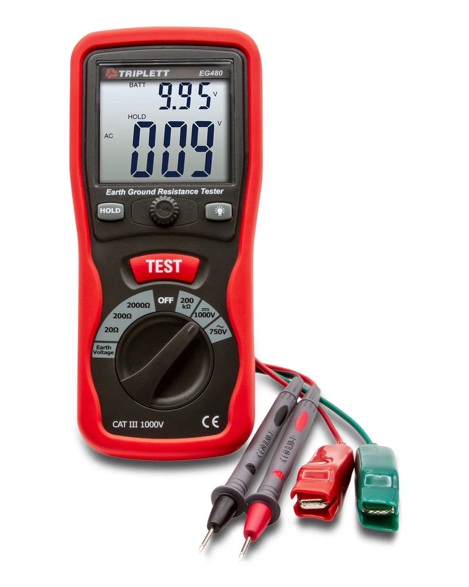 Triplett EG480 Earth Ground Tester — 2- & 3-Wire – Testomart